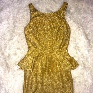 Gold formal cocktail/mini dress